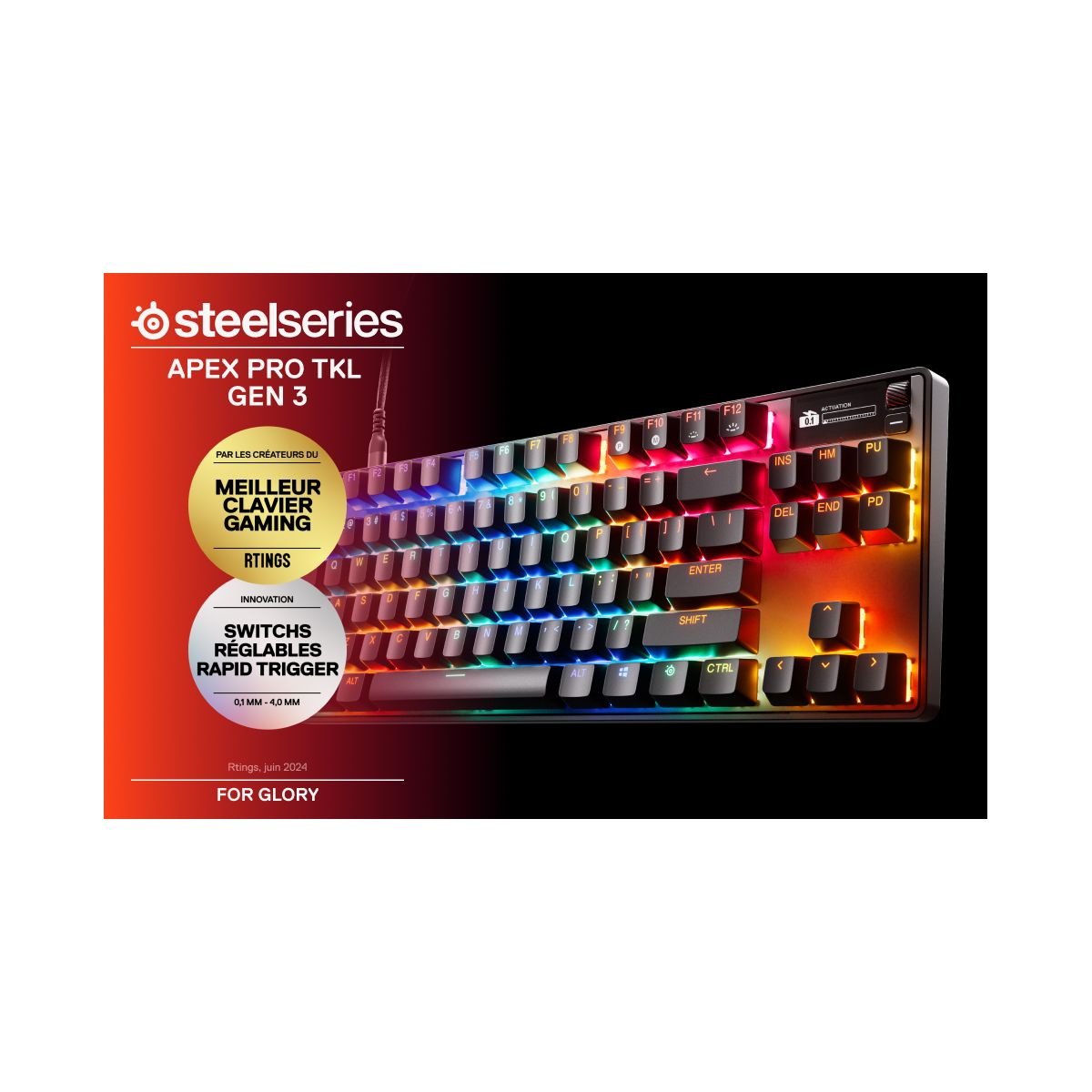 SteelSeries Apex Pro TKL Gen 3 Noir (switches OmniPoint 3.0)